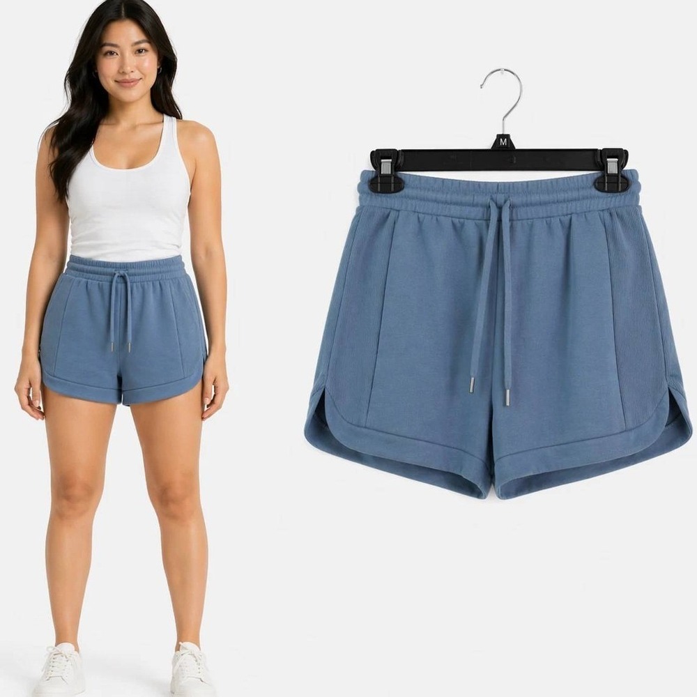 Three Dots NWT Women's Blue Lounge Shorts XL Drawstring-Waist Casual